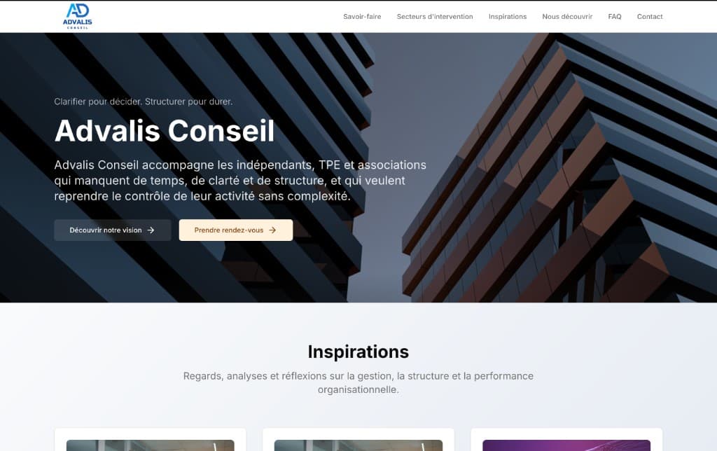Advalis Conseil — Site vitrine