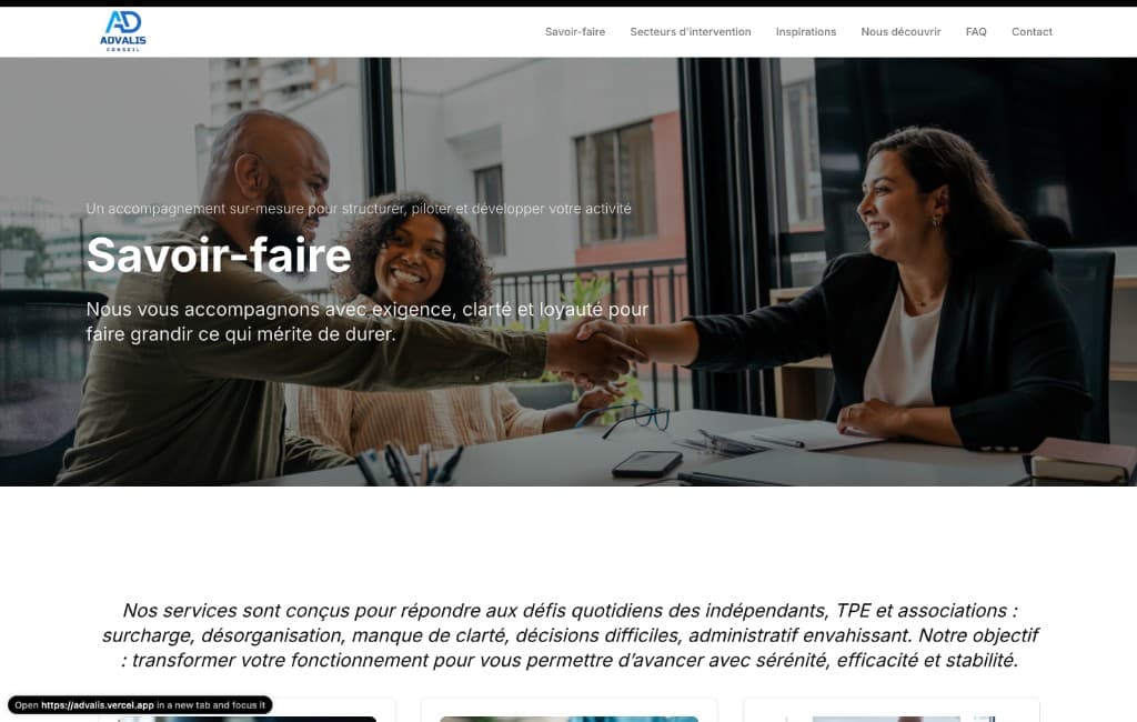 Advalis Conseil — Site vitrine - Image 2
