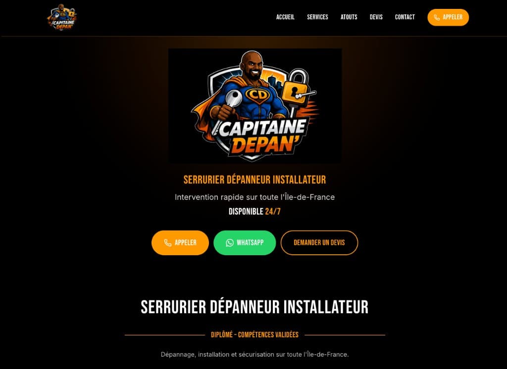 Capitaine Depan' — Serrurier Île-de-France